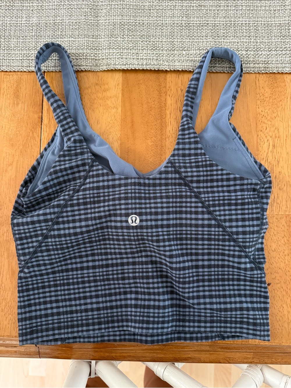 lululemon athletica Blue Plaid Support Tank - Picture 2 of 2